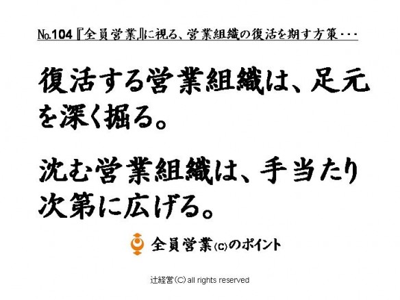 104営業組織の復活を期す方策